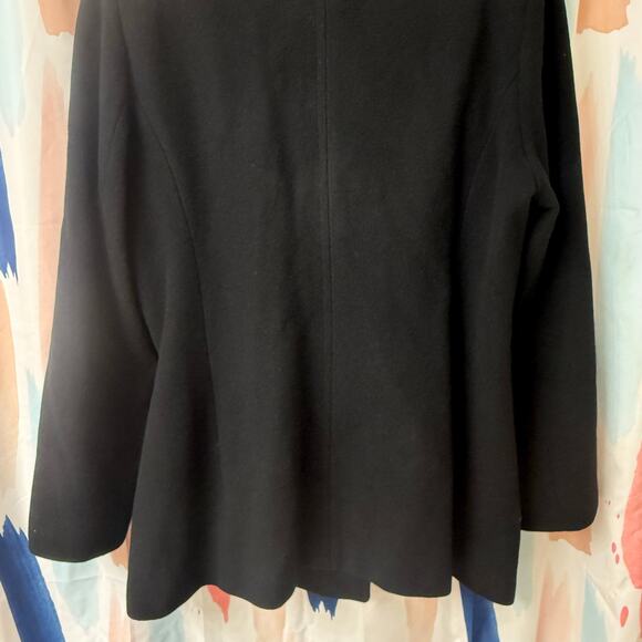NWOT Calvin Klein Black Double Breasted Lined Wool Cashmere Peacoat Size 14 - Picture 8 of 11